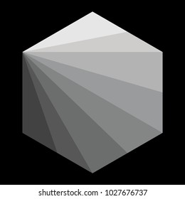 Grayscale hexagon vector illustration