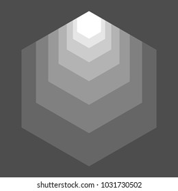 Grayscale hexagons vector illustration