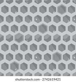 Grayscale Honeycomb Seamless Pattern Hexagon Background
