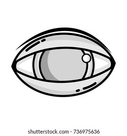 grayscale human eye to optical vision icon