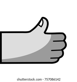 grayscale human hand with nail and good symbol