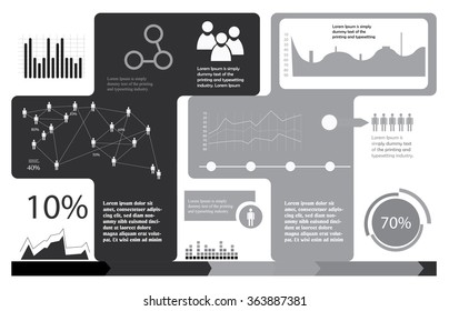 grayscale infographics template