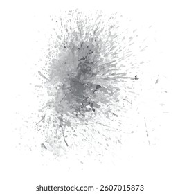 Grayscale ink explosion with powerful flow