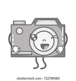 grayscale kawaii cute funny digital camera