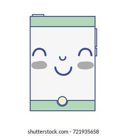 grayscale kawaii cute happy smartphone technology