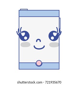 grayscale kawaii cute happy smartphone technology