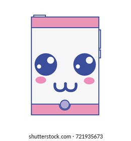 grayscale kawaii cute happy smartphone technology