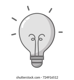 grayscale light bulb energy object icon