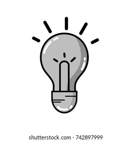 grayscale light bulb idea to intelligent and creative