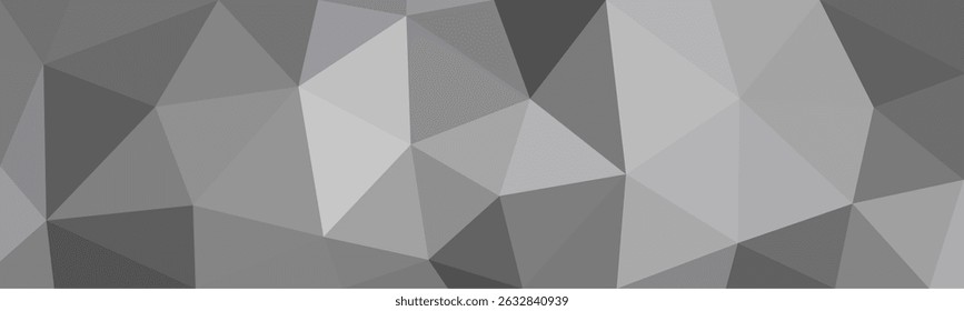 Un fondo geométrico de baja poli en escala de grises hecho de varias Formas triangulares, creando una textura visual moderna, abstracta y minimalista.

