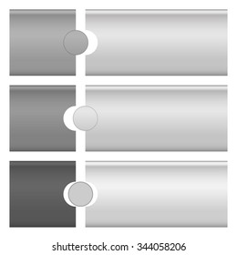 Grayscale modern puzzle infographics options banner. Vector illustration.