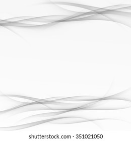 Grayscale modernistic swoosh line wave layout abstract futuristic minimalistic background. Vector illustration