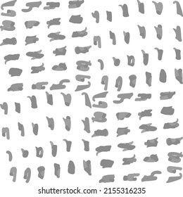 Grayscale monochrome background.Graphite pencil or gray marker simple shapes. Geometric abstract seamless pattern. Minimalistic grid repeat of small scribble elements. 