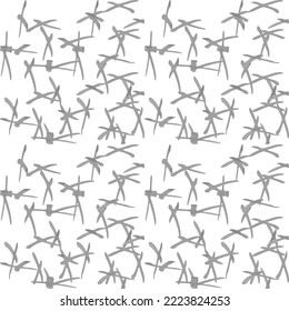 Graustufen-einfarbiger Hintergrund.Grafischer Stift oder grauer Marker einfache Formen. Geometrisches abstraktes, nahtloses Muster. Minimalistische Gitter wiederholen kleine Skriptelemente. 