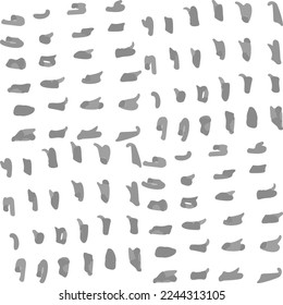 Grayscale monochrome background.Graphite pencil or gray marker simple shapes. Geometric abstract seamless pattern. Minimalistic grid repeat of small scribble elements. 