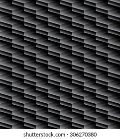 Grayscale, monochrome seamless pattern, background with 3d cubes