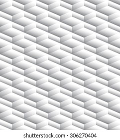 Grayscale, monochrome seamless pattern, background with 3d cubes