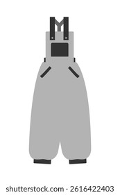 Grayscale Overall with pockets and straps button Sticker Icon Price Label Logo Design element idea