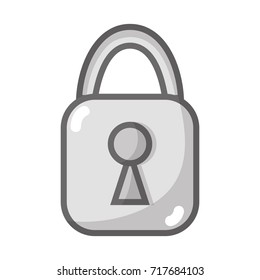 grayscale padlock element to security and protection sign