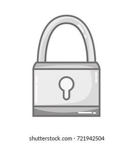 grayscale padlock object security symbol design