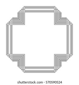 grayscale pattern with art deco frame
