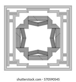 grayscale pattern with art deco frame