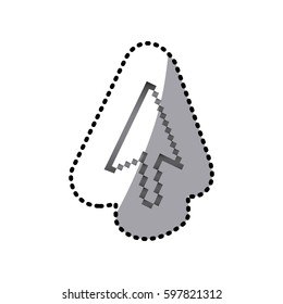 grayscale pixel cursor con, vector illustraction design
