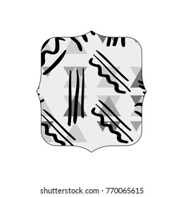 grayscale quadrate with geometric memphis style background