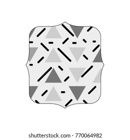 grayscale quadrate with graphic figure memphis background
