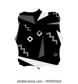 grayscale rectangle with memphis style abstract background