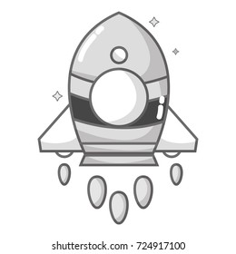 grayscale rocket technology object to explore the galaxy