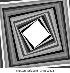 Grayscale rotating squares background

