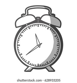 grayscale silhouette of alarm clock vector illustration