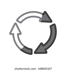 grayscale silhouette of arrows circle reload vector illustration