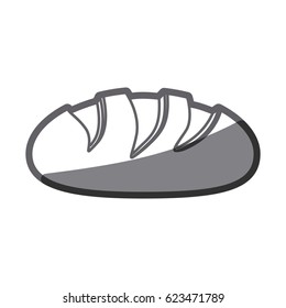 grayscale silhouette of bread in white background vector illustration