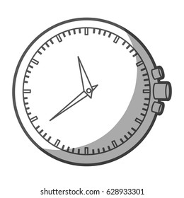 grayscale silhouette of clock without bracelet vector illustration