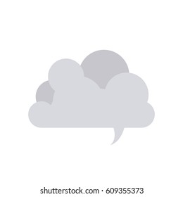 grayscale silhouette of cloud speech vector illustration