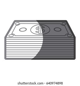 grayscale silhouette of dollars bill stack vector illustration