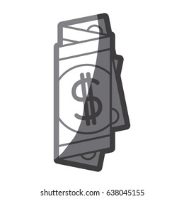 grayscale silhouette of folded bill in many parts vector illustration