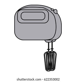 grayscale silhouette with kitchen mixer vector illustration