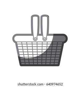 grayscale silhouette of shopping basket vector illustration