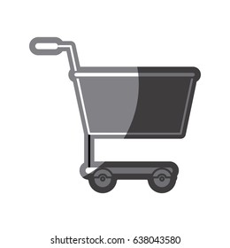 grayscale silhouette of shopping cart vector illustration