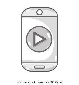 grayscale smartphone technology with music sound icon