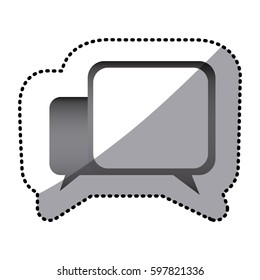 grayscale square chat bubbles icon, vector illustraction design