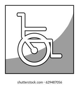 grayscale square frame shading with wheelchair icon vector illustration