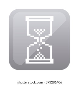grayscale square with hourglass icon vector illustration