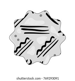grayscale star with geometric memphis figure background