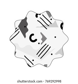 grayscale star with graphic abstract style background