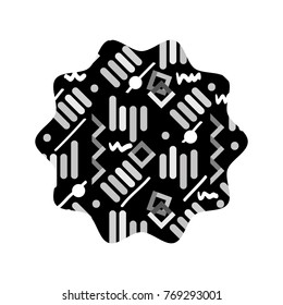 grayscale star with memphis graphic style background