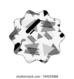 grayscale star with style geometric memphis background